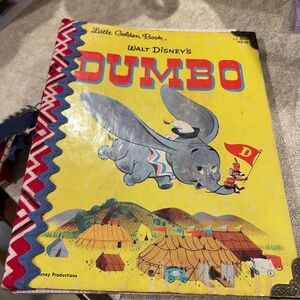 Walt Disney Little Golden Book - Dumbo (Yellow Cover). Made into a scrapbook!